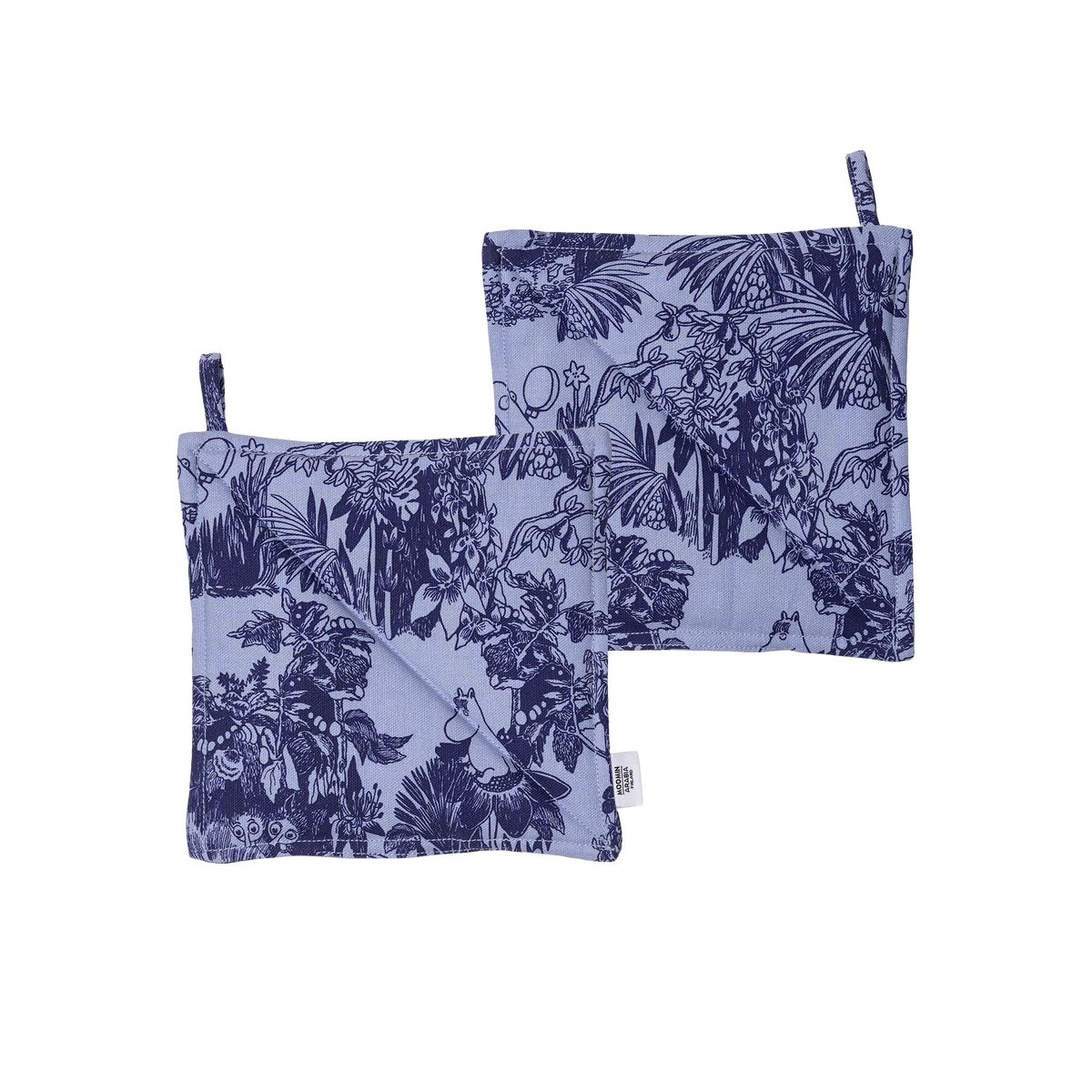 Moomin Mystical Forest Pot Holders 2-set Blue - The Official Moomin Shop