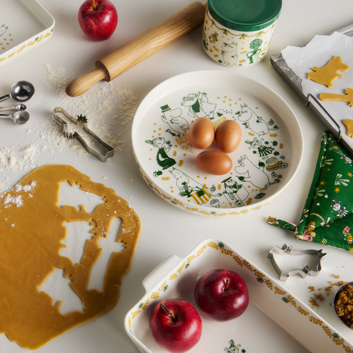 Moomin Gift Of Love Pot Holders 2-set Green - The Official Moomin Shop