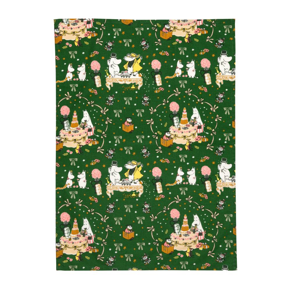 Moomin Gift Of Love Kitchen Towel 50x70cm Green - The Official Moomin Shop