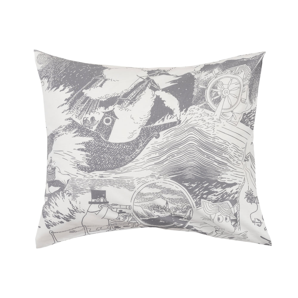 Moomin Sailing Pillowcase Gray - The Official Moomin Shop