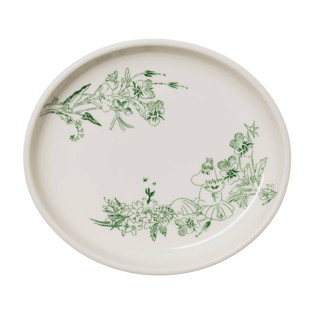 Moomin Haru Plate 16cm Oval Green - The Official Moomin Shop