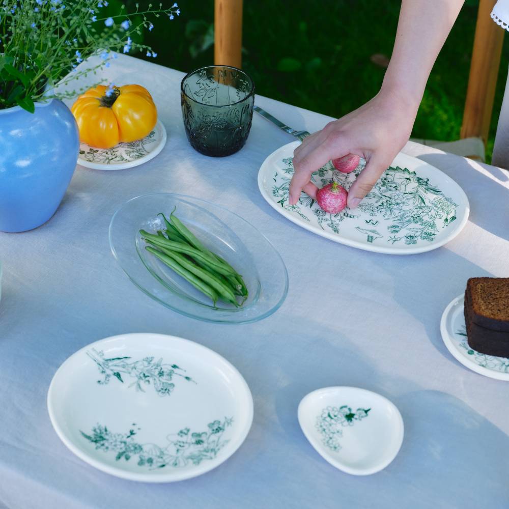 Moomin Haru Plate 16cm Oval Green - The Official Moomin Shop