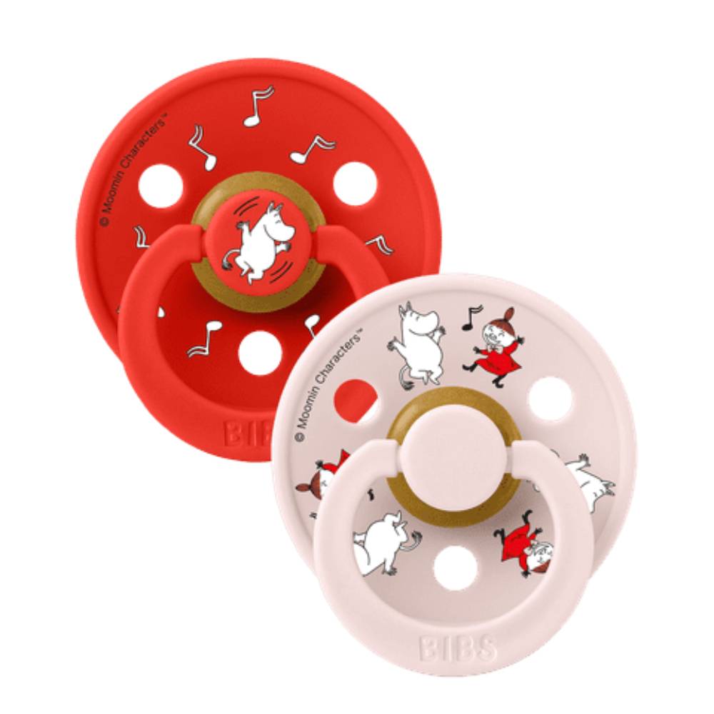 Moomin Dancing Pacifier 2pack Pink/red - The Official Moomin Shop