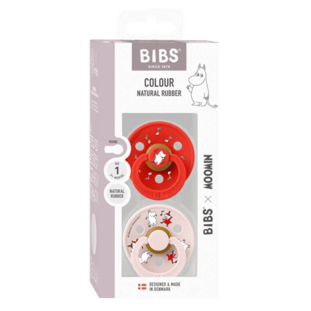 Moomin Dancing Pacifier 2-pack Pink/red - The Official Moomin Shop
