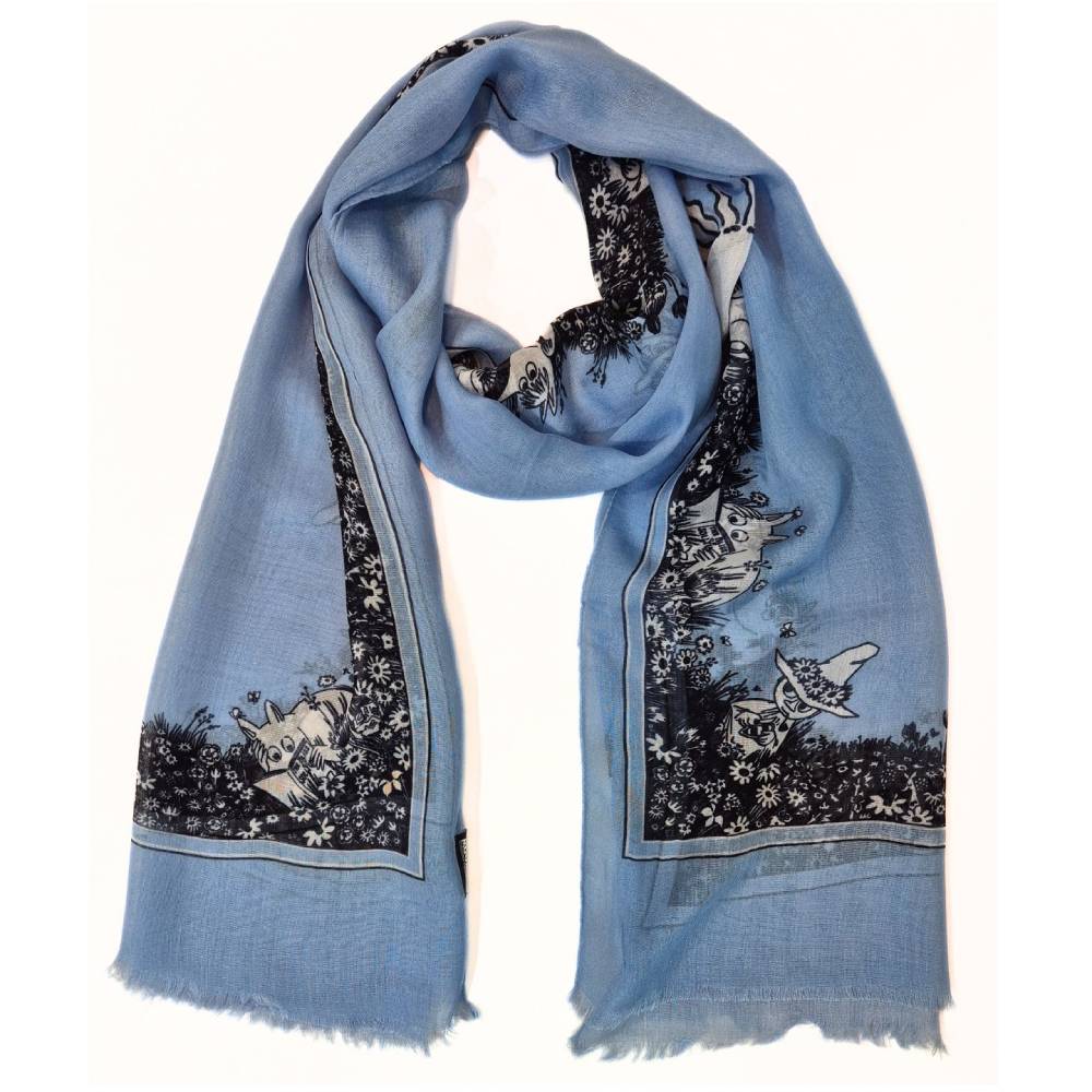 Moomintroll Lyocell Scarf Blue - The Official Moomin Shop