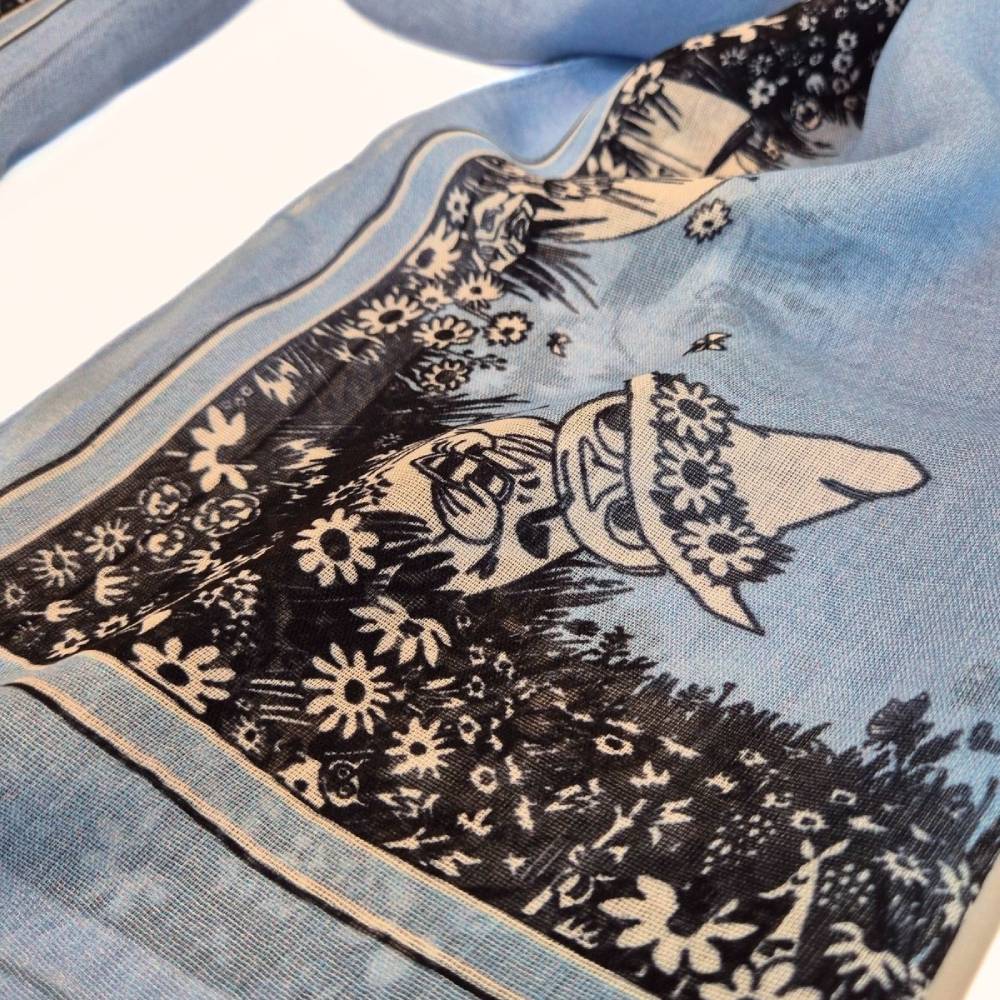 Moomintroll Lyocell Scarf Blue - The Official Moomin Shop