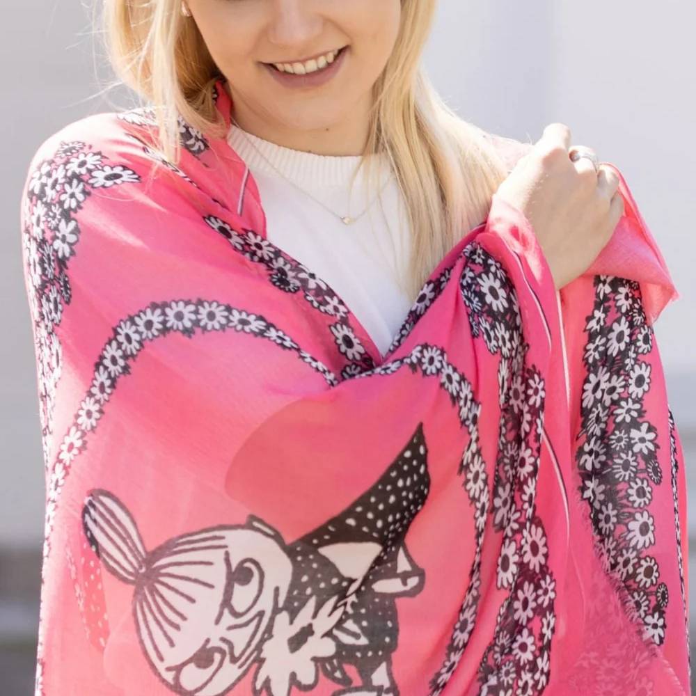 Little My Lyocell Scarf Fuchsia - The Official Moomin Shop