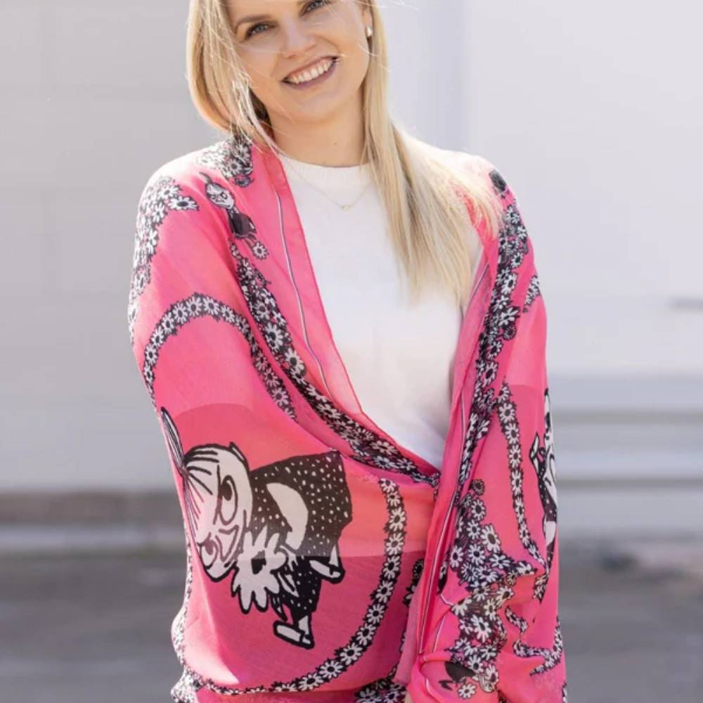 Little My Lyocell Scarf Fuchsia - The Official Moomin Shop
