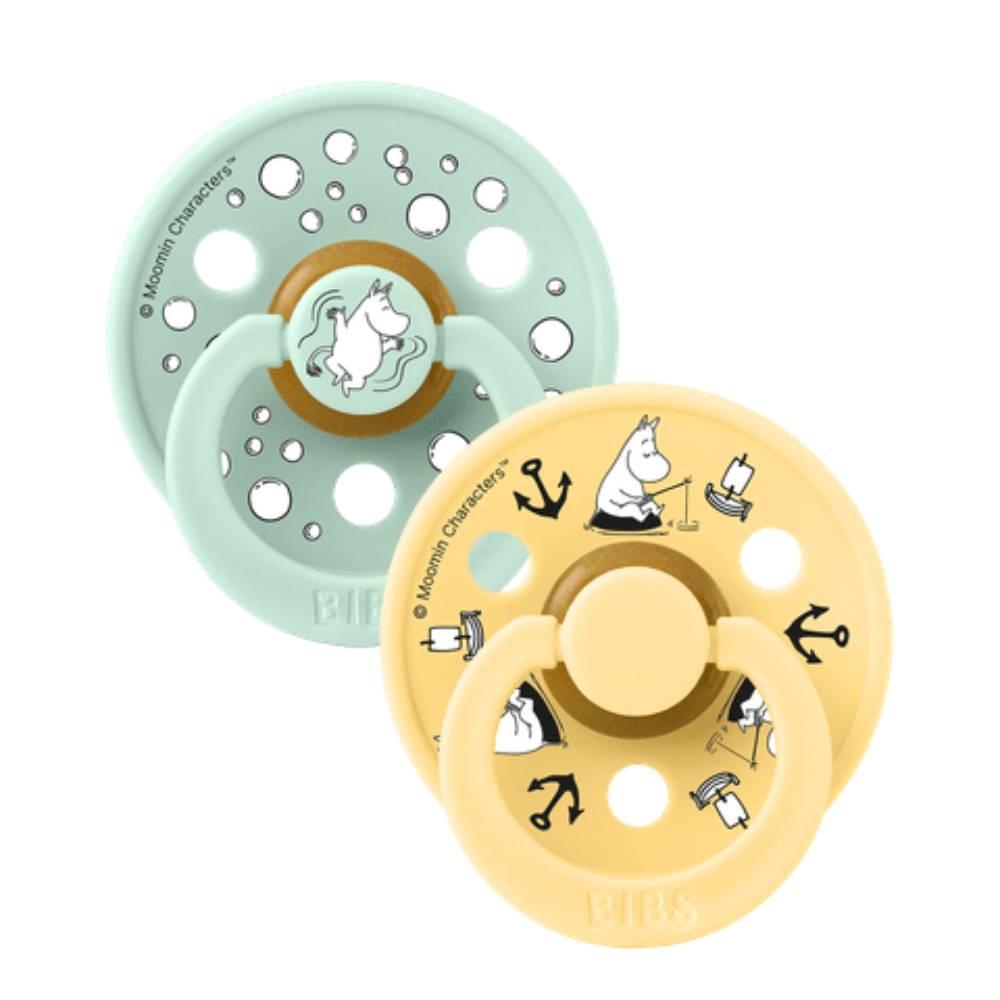 Moomin Sailing Pacifier 2-pack Yellow/Green - The Official Moomin Shop