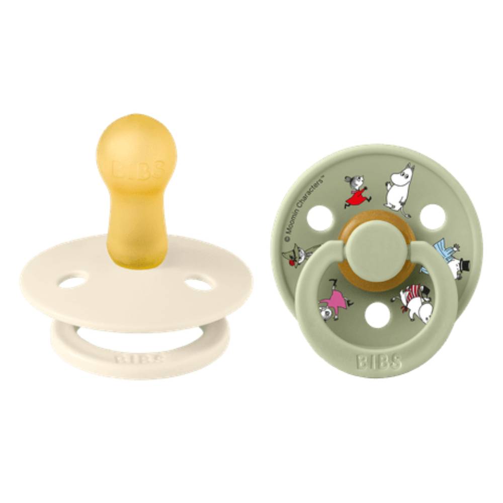 Moomin Friends Pacifier 2pack Ivory/Sage - The Official Moomin Shop