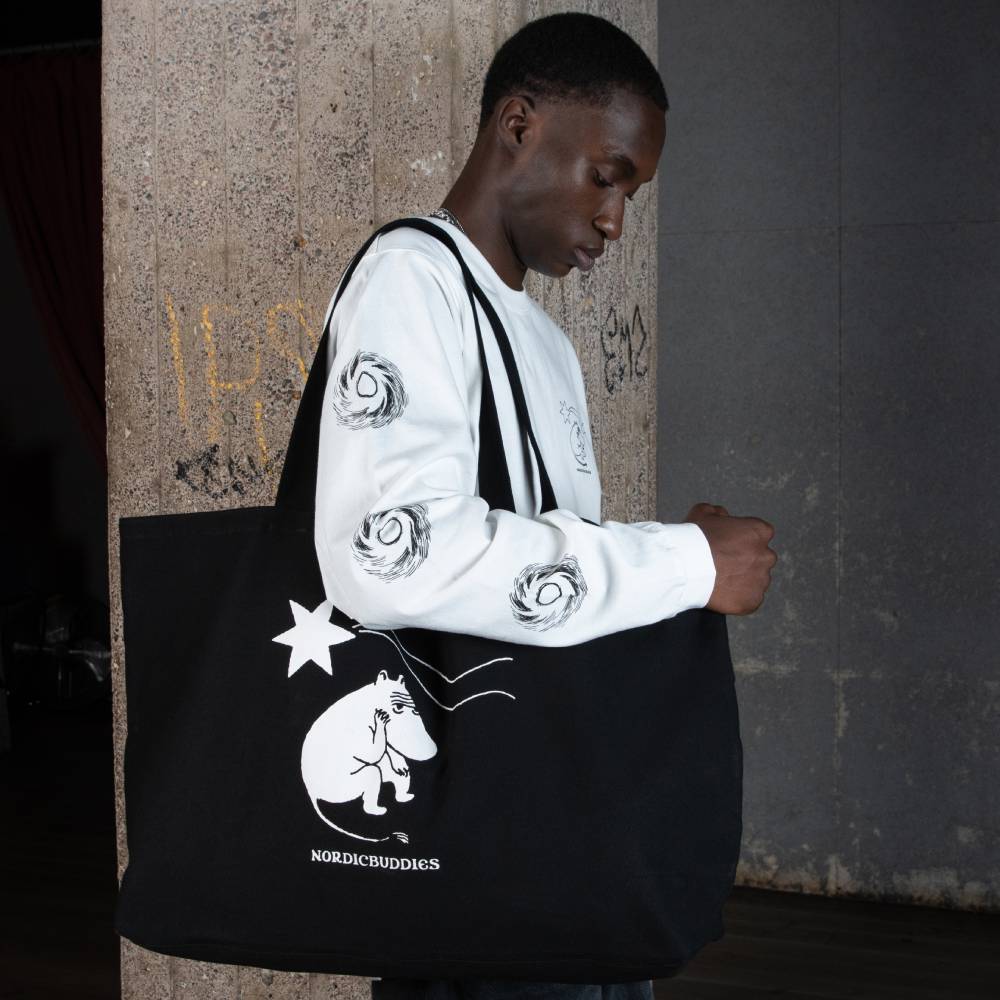 Moomin Novels Collection Tote Bag Black XL - Nordicbuddies - The Official Moomin Shop