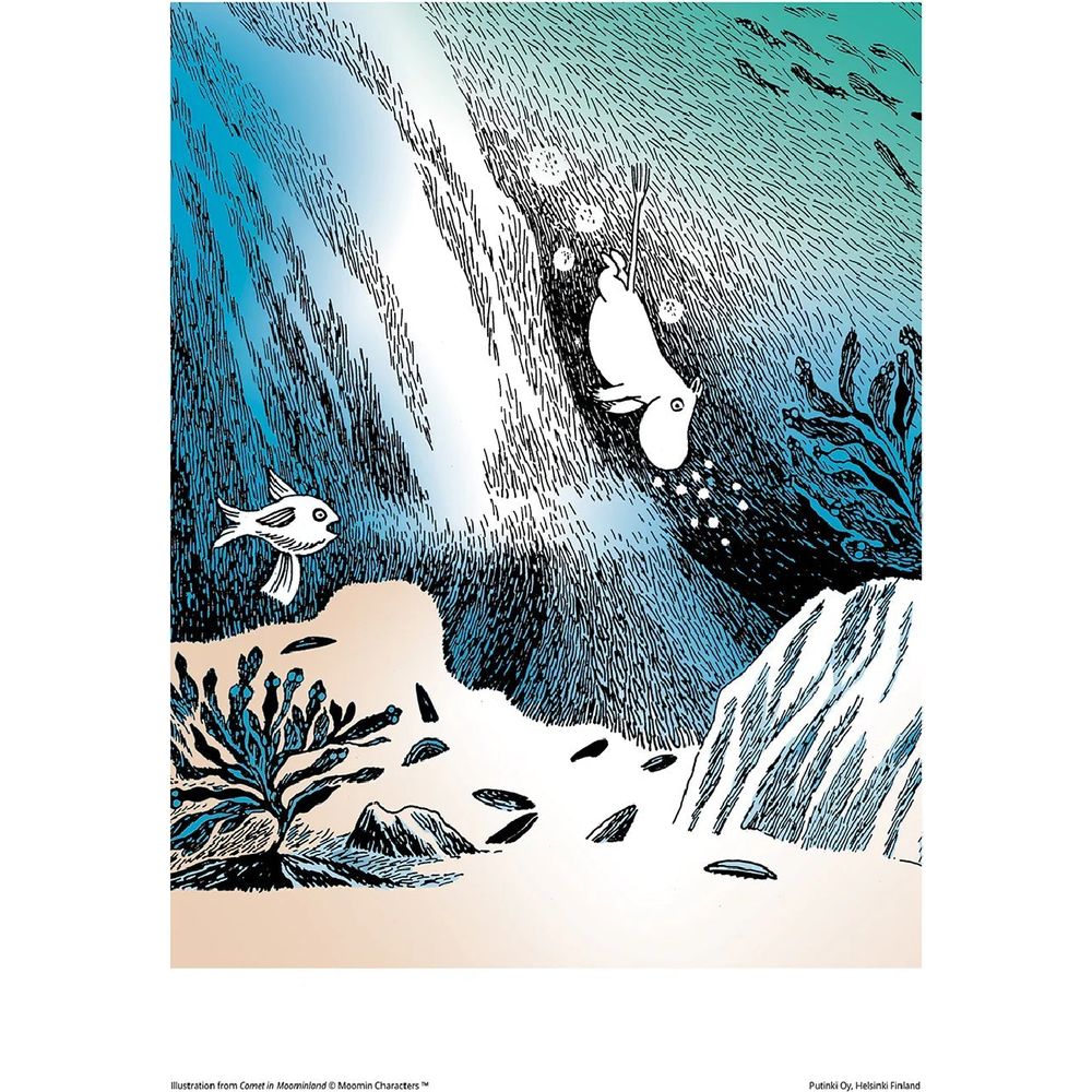 Moomintroll Diving Poster 24x30cm - The Official Moomin Shop