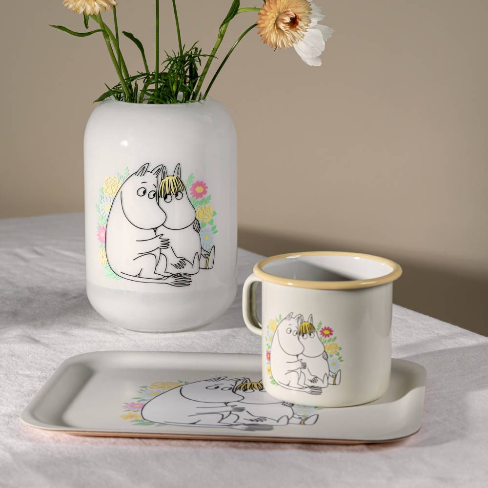 Moomin Flowers Tray White 27x20cm - Muurla - The Official Moomin Shop