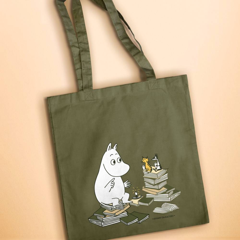 Moomintroll Books Tote Bag Green - The Official Moomin Shop