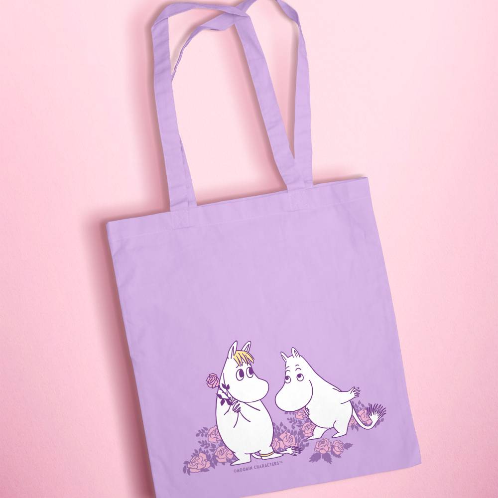 Moomin Roses Tote Bag Lavender - The Official Moomin Shop