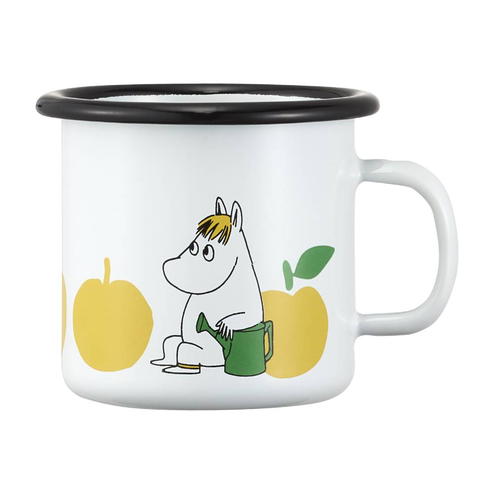 Moomin Joyfull Apples Mug 2,5dl Yellow - The Official Moomin Shop