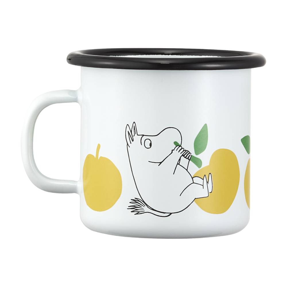 Moomin Joyfull Apples Mug 2,5dl Yellow - The Official Moomin Shop