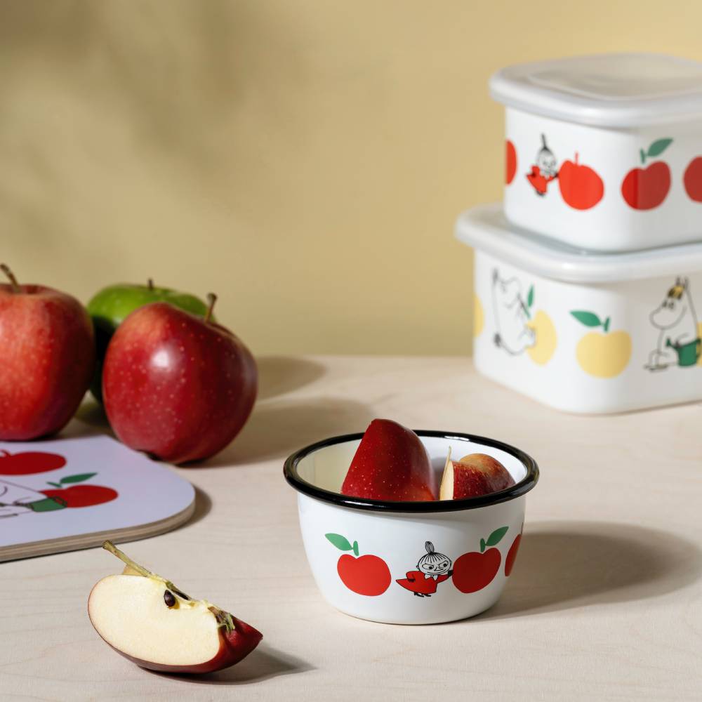 Moomin Joyfull Apples Jar 6,7dl Red - The Official Moomin Shop
