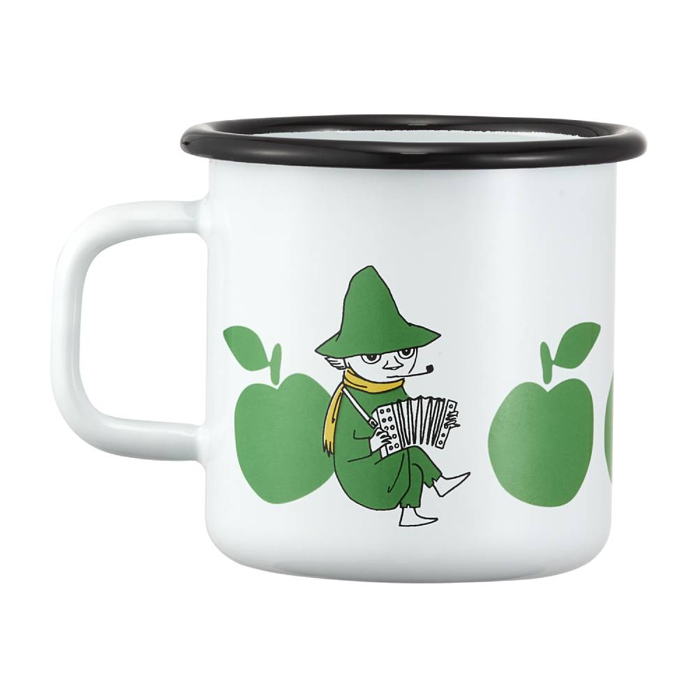 Moomin Joyfull Apples Mug 3,7dl Green - The Official Moomin Shop