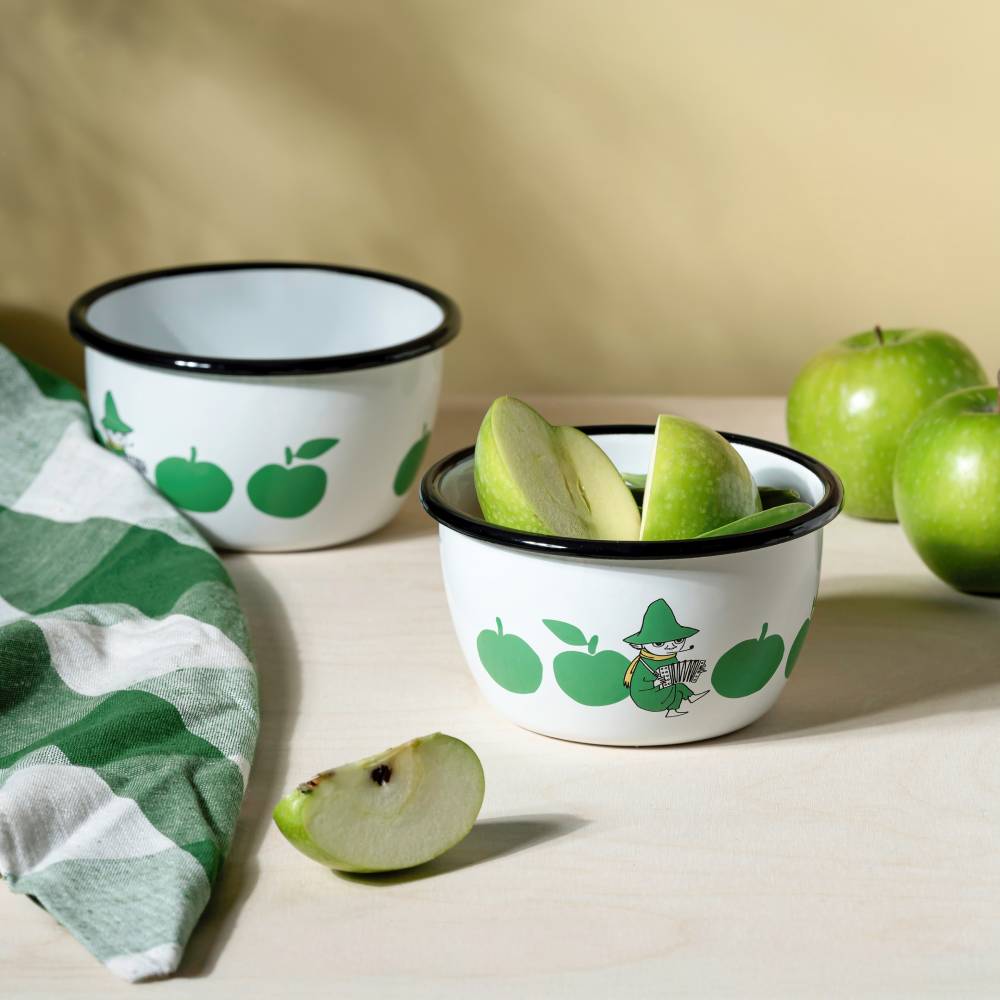 Moomin Joyfull Apples Bowl 6dl Green - The Official Moomin Shop
