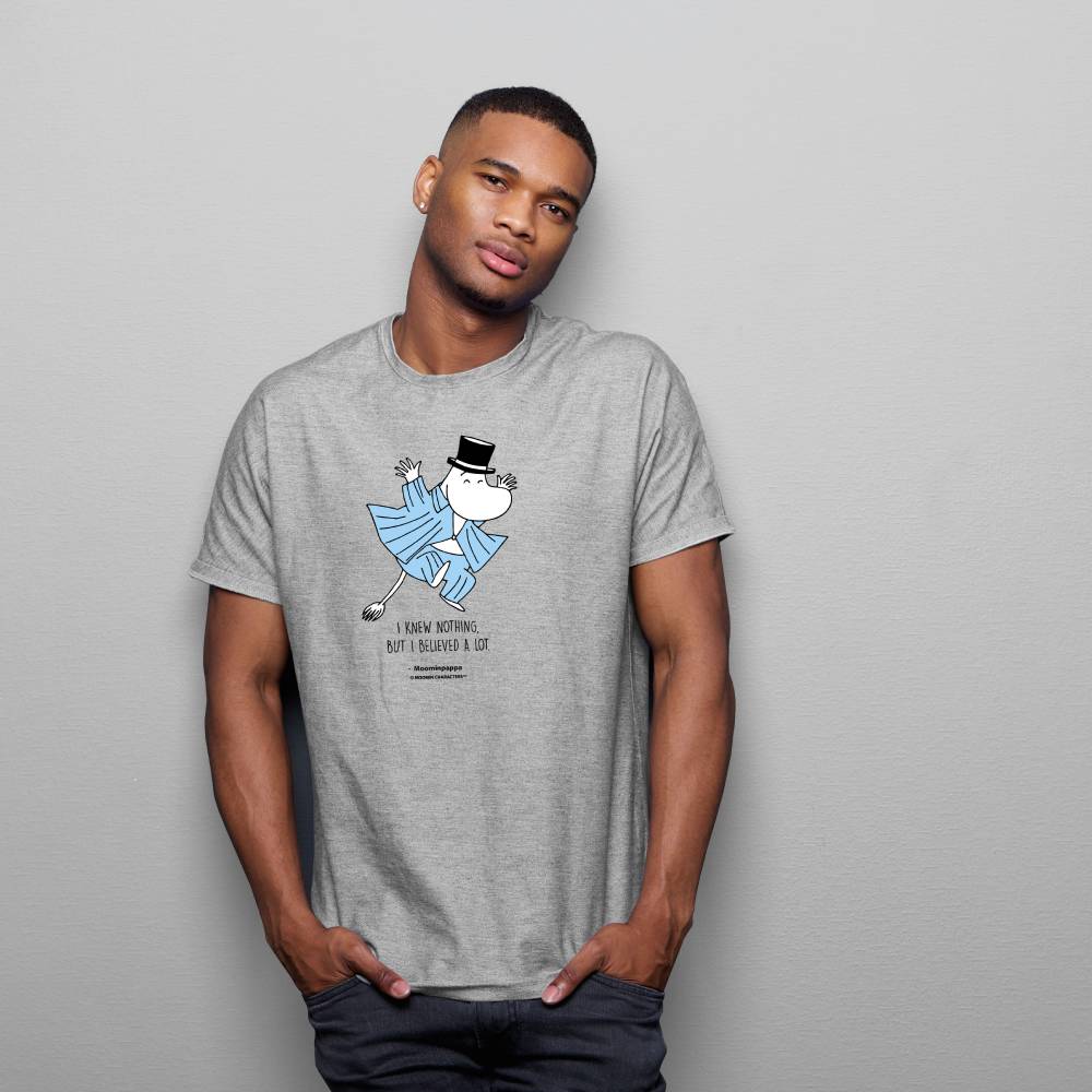 Moominpappa Believed T-shirt Grey - Mikebon - The Official Moomin Shop