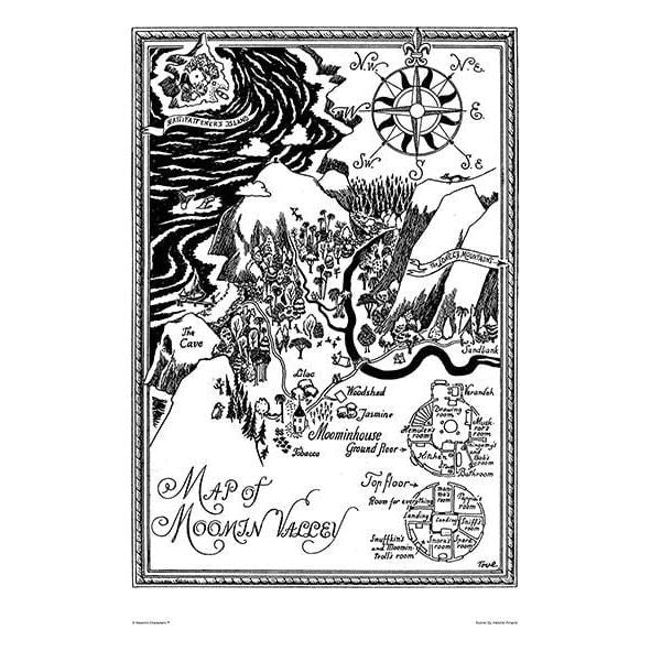 Moominvalley Map Poster 24x30cm - Putinki - The Official Moomin Shop
