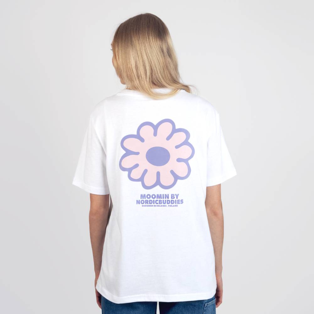 Moomintroll Flower Shirt Ladies White - Nordicbuddies - The Official Moomin Shop