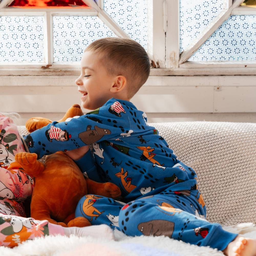 Moomin Footprints Pyjamas Blue Martinex The Official Moomin Shop