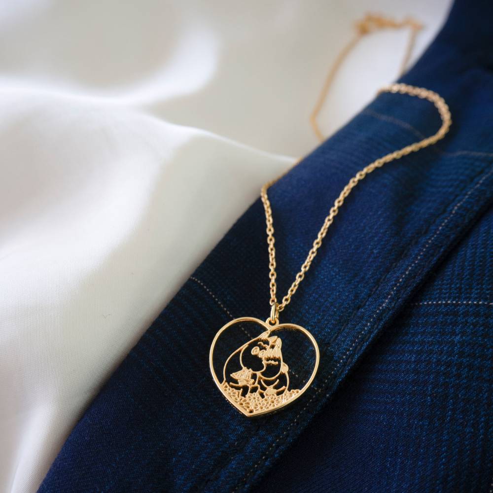 Moomin Love Heart Necklace Gold - The Official Moomin Shop