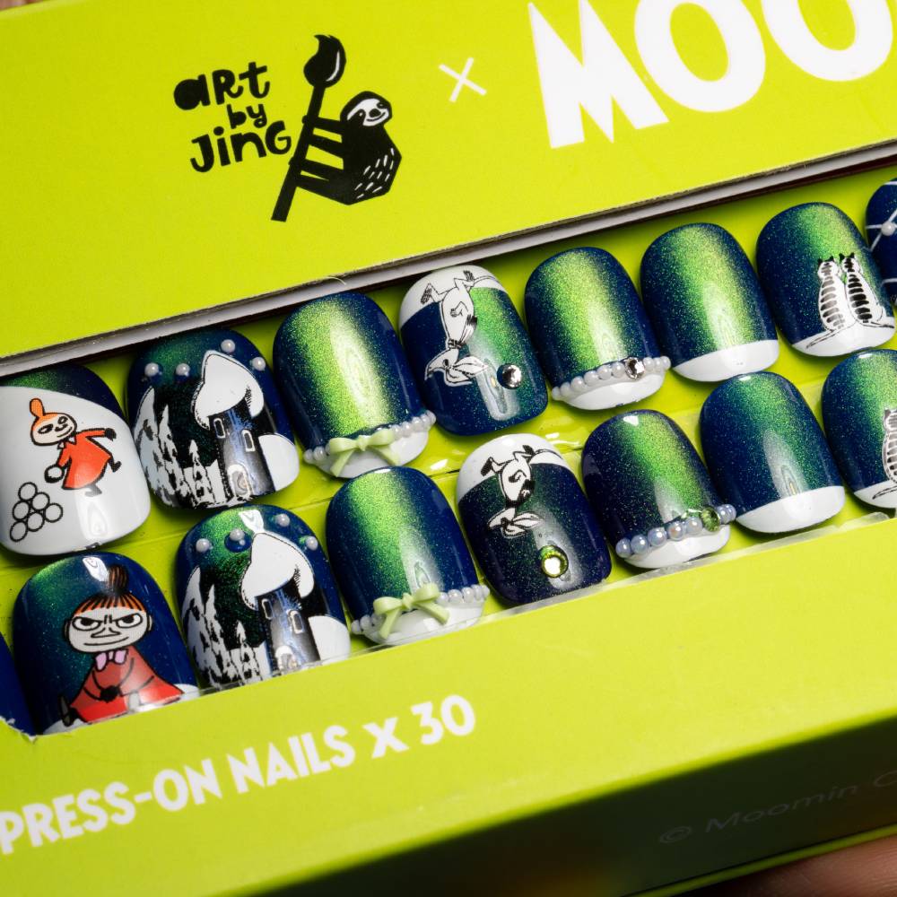 Moomin Aurora's Kiss Press-on Nails Green - The Official Moomin Shop