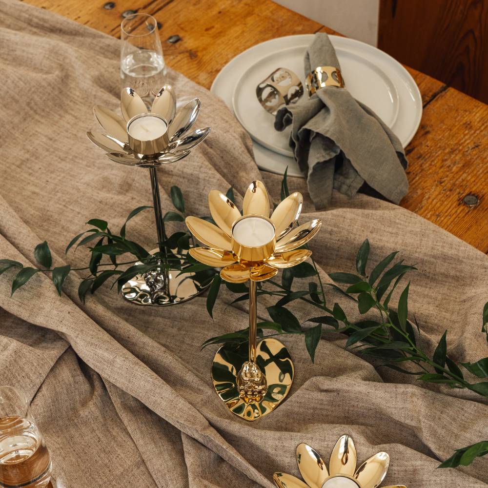 Moomintroll &amp; Snorkmaiden Candlestand Gold - The Official Moomin Shop