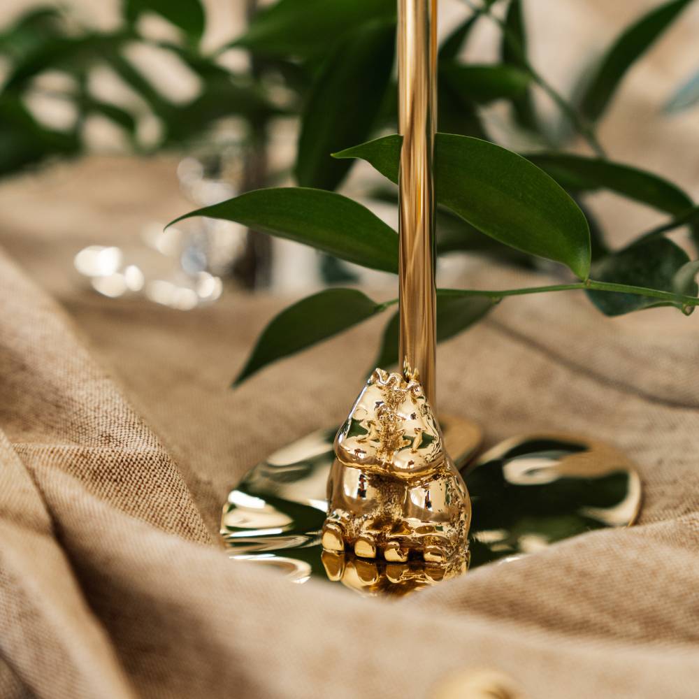 Moomintroll &amp; Snorkmaiden Candlestand Gold - The Official Moomin Shop