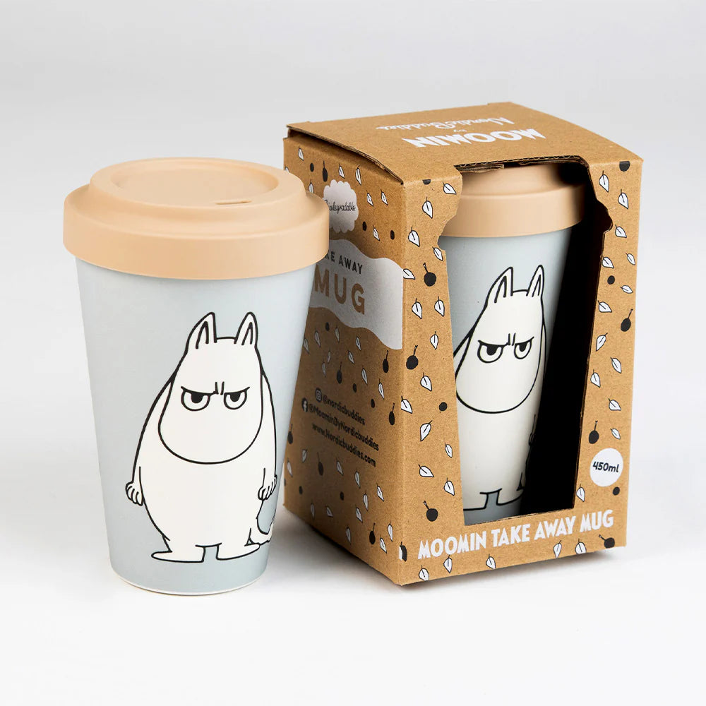 Moomintroll Angry Take-Away Mug Gray - The Official Moomin Shop