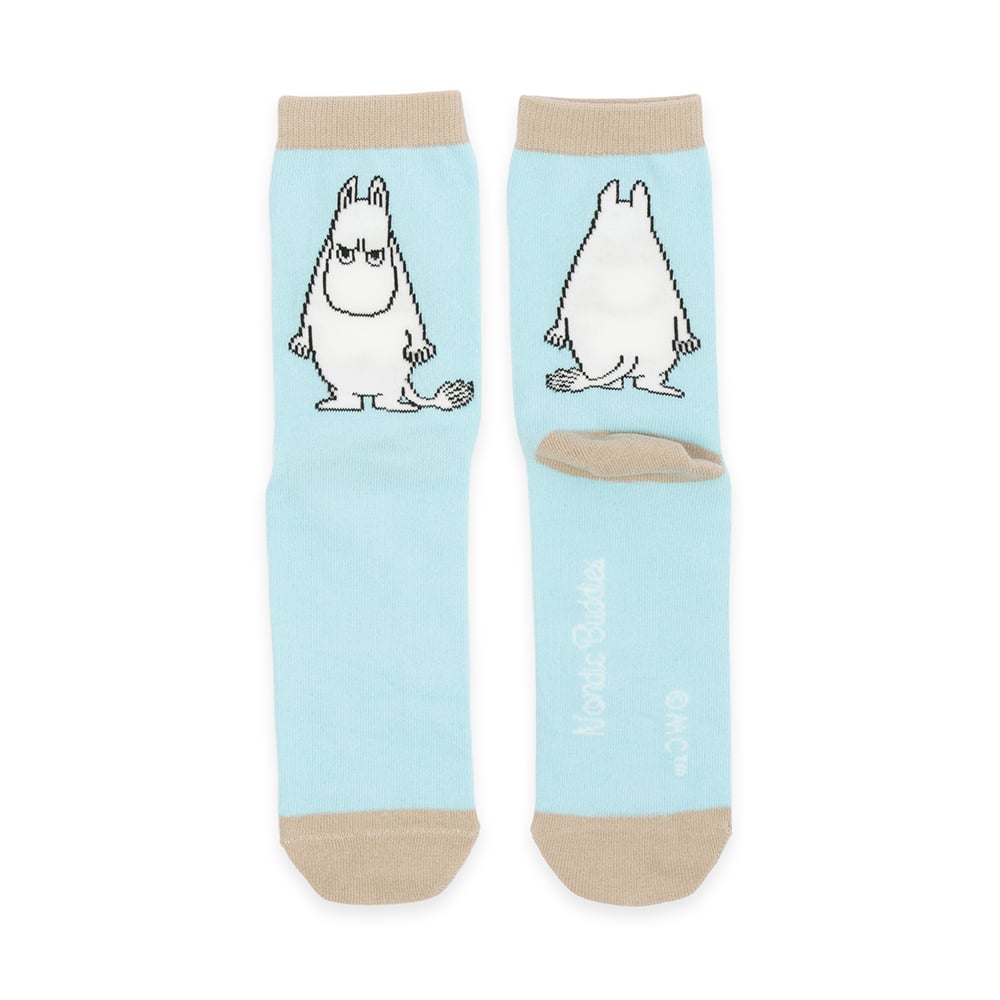 Moomintroll Angry Socks 36-42 Lightblue - Nordicbuddies - The Official Moomin Shop