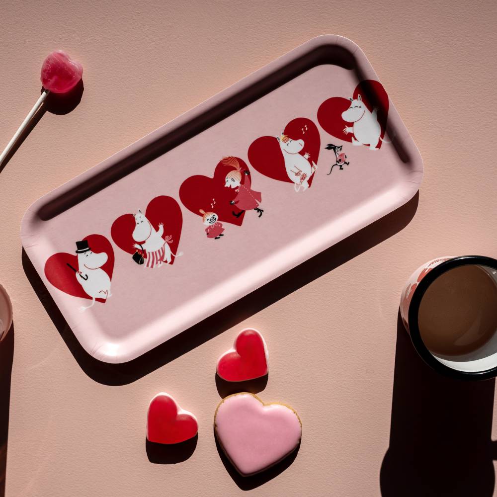 Moomin Heart Tray 27x13cm Pink - The Official Moomin Shop