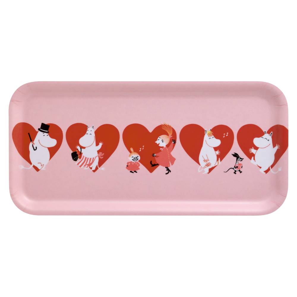 Moomin Heart Tray 27x13cm Pink - The Official Moomin Shop