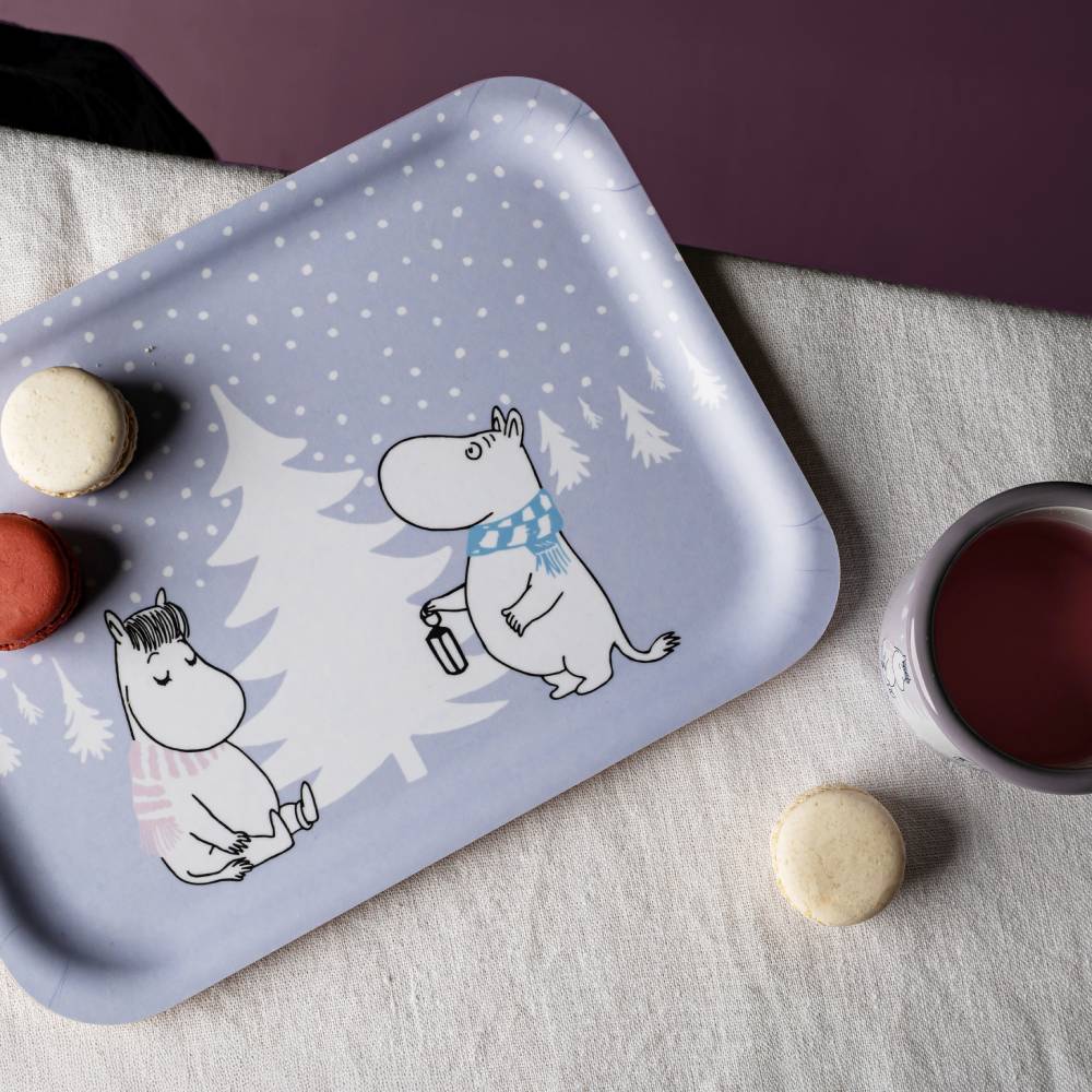 Moomin Snowfall Mug & Led Candle & Tray Lilac Bundle