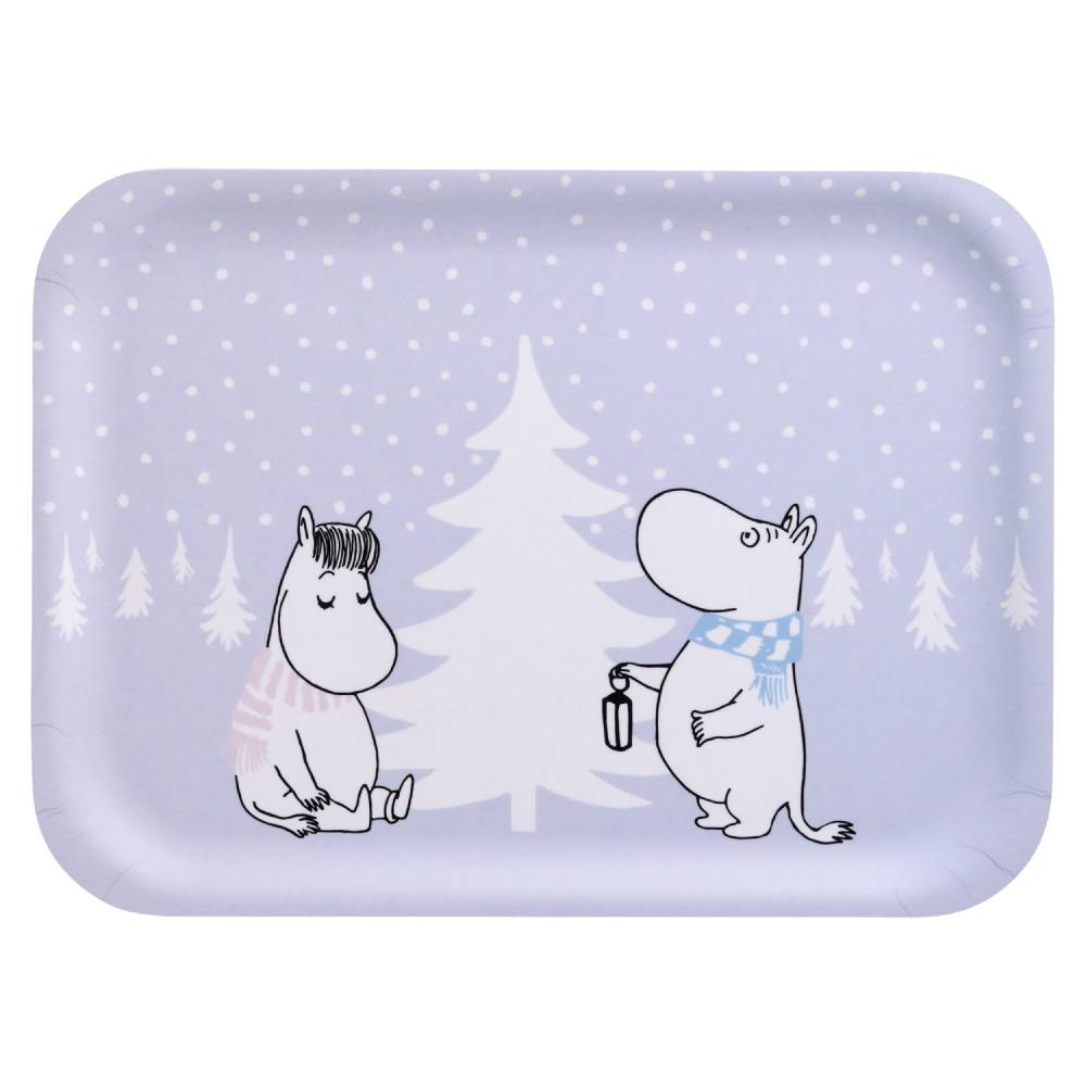 Moomin Snowfall Mug & Led Candle & Tray Lilac Bundle