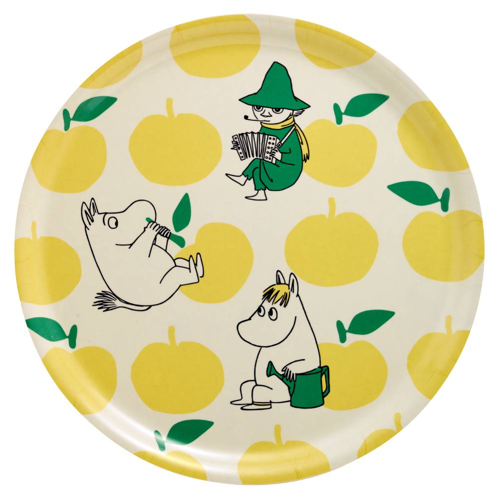 Moomin Joyfull Apples Tray 35cm Yellow - The Official Moomin Shop