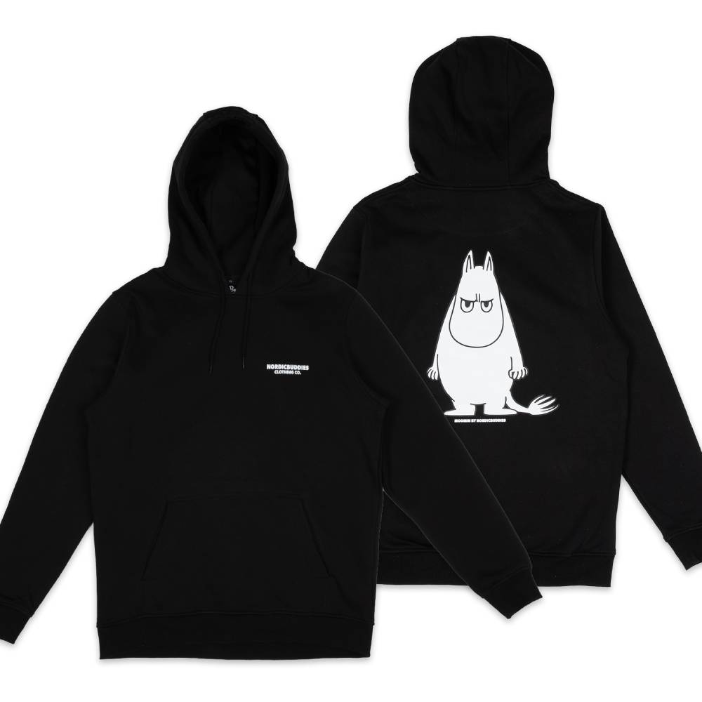 Moomintroll Angry Hoodie Unisex Black - The Official Moomin Shop