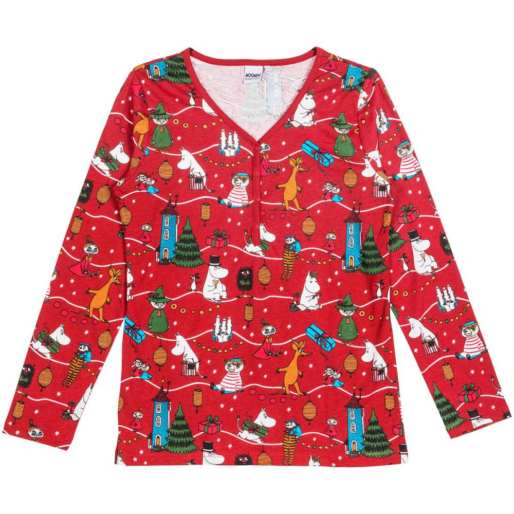 Moomin Celebration Pyjamas Red Women - Martinex - The Official Moomin Shop