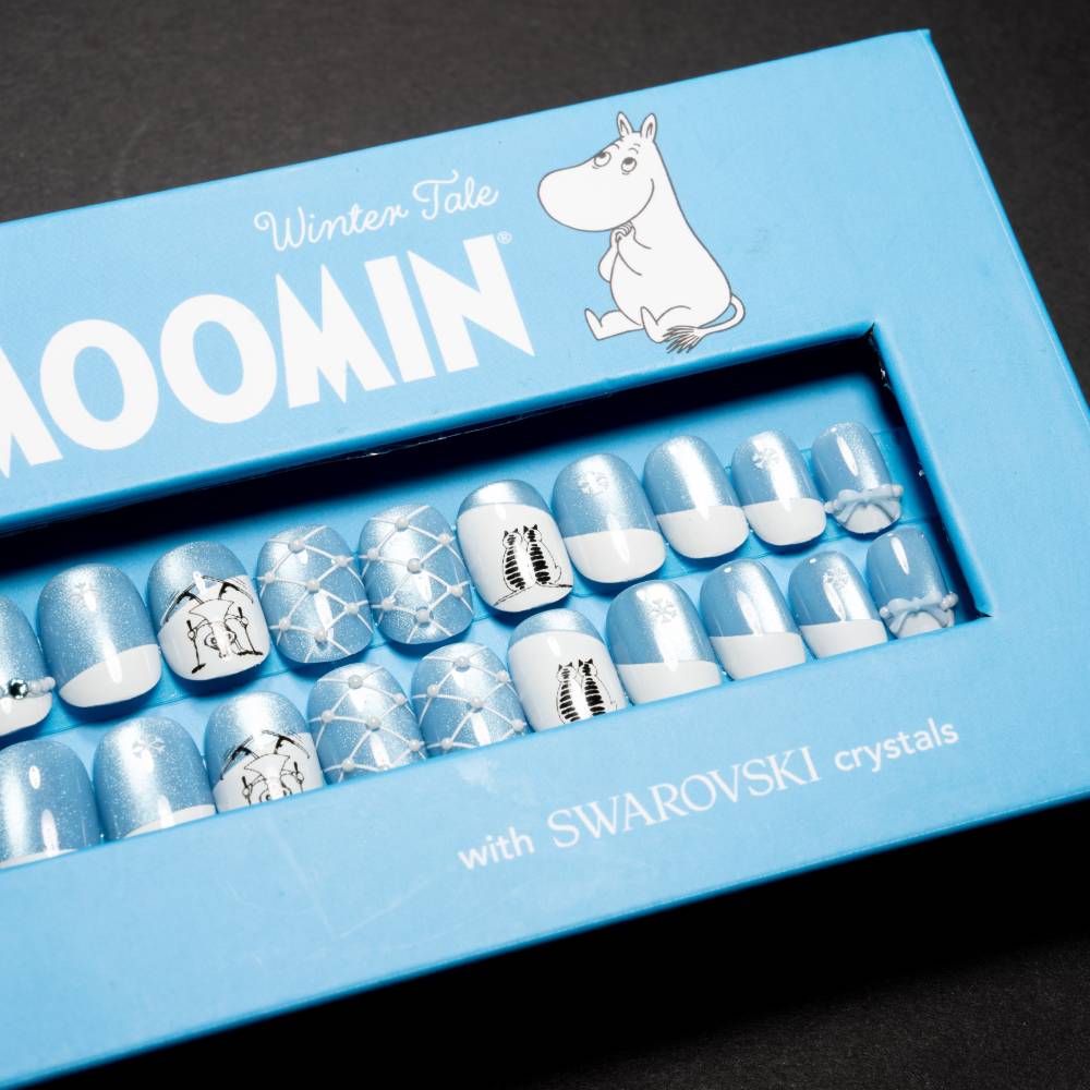 Moomin Winter Tale Press-on Nails Blue - The Official Moomin Shop