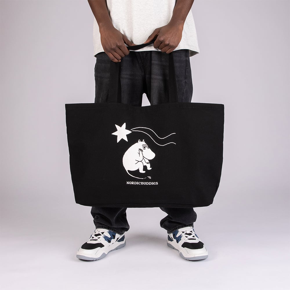 Moomin Comet Moomintroll Tote Bag XL Black - The Official Moomin Shop