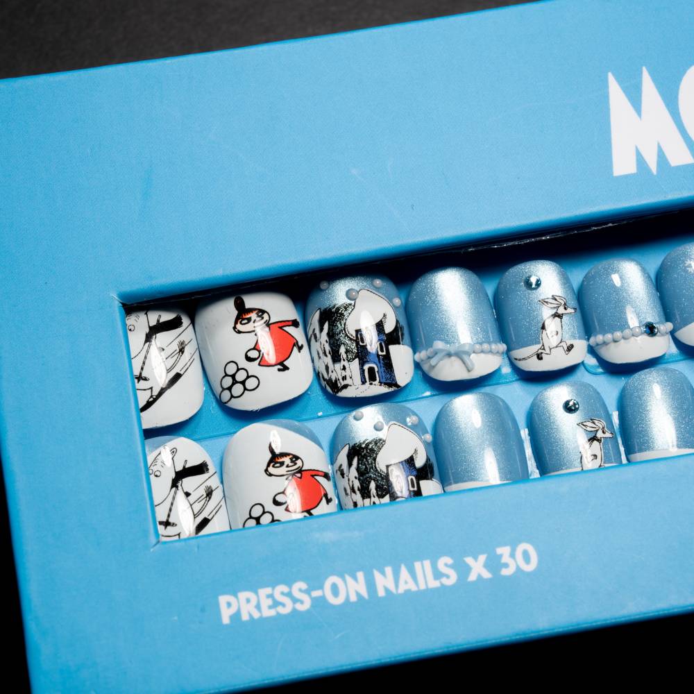 Moomin Winter Tale Press-on Nails Blue - The Official Moomin Shop
