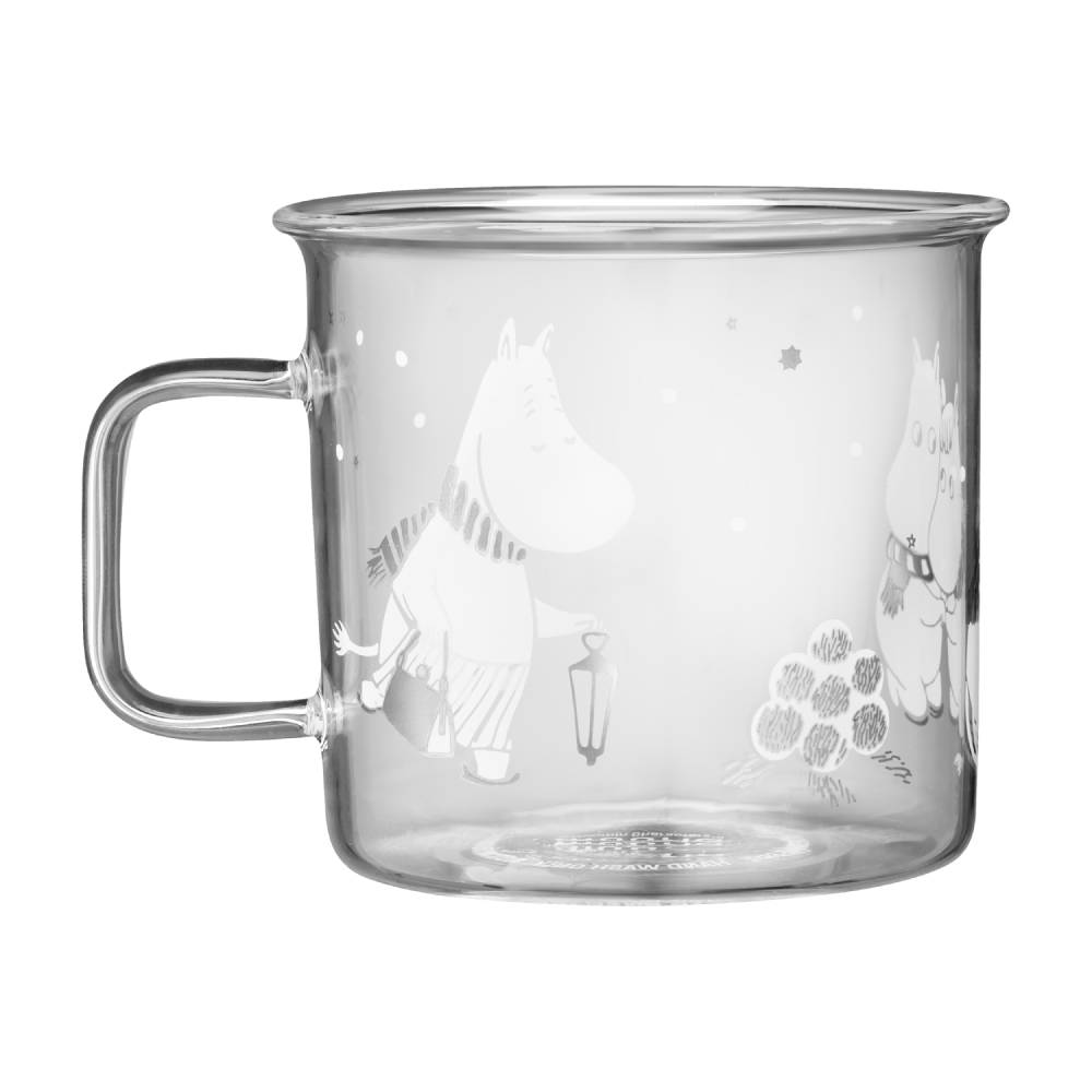 Moomin Let it Snow Glass Mug 3,5dl - Muurla - The Official Moomin Shop