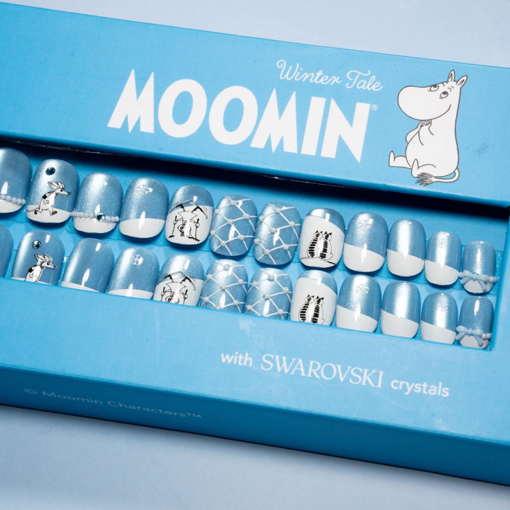 Moomin Winter Tale Press-on Nails Blue - The Official Moomin Shop