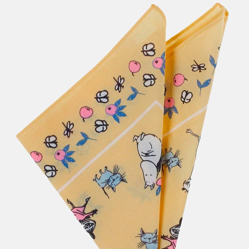 Moomin Apple Garden Handkerchief Yellow - The Official Moomin Shop