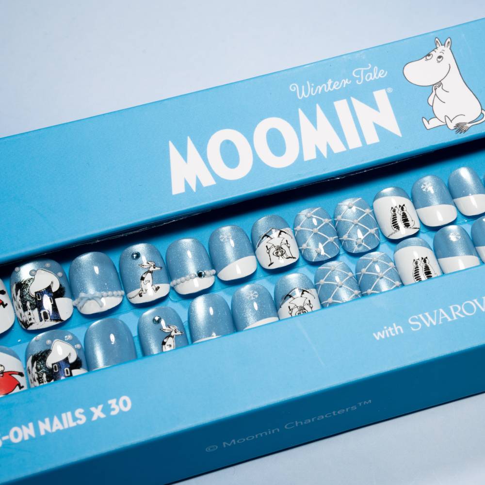 Moomin Winter Tale Press-on Nails Blue - The Official Moomin Shop