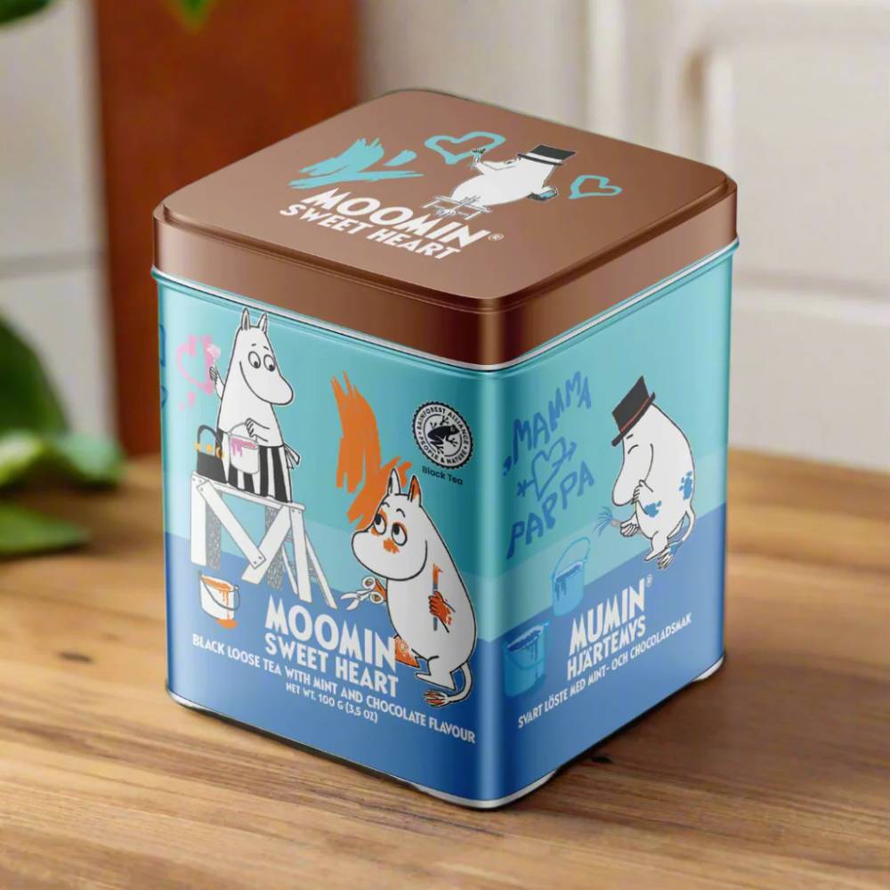Moomin Sweet Heart Tea Mint and Chocolate & Tin 100g - The Official Moomin Shop
