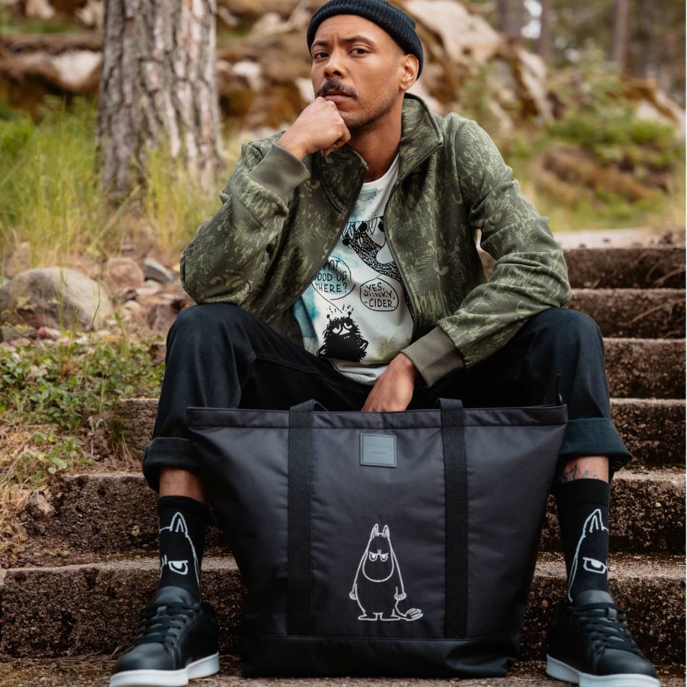 Moomintroll Angry Shopping Bag Black - The Official Moomin Shop